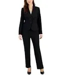 "Women's Two-button Blazer & Pants Suit, Regular & Petite In Black"