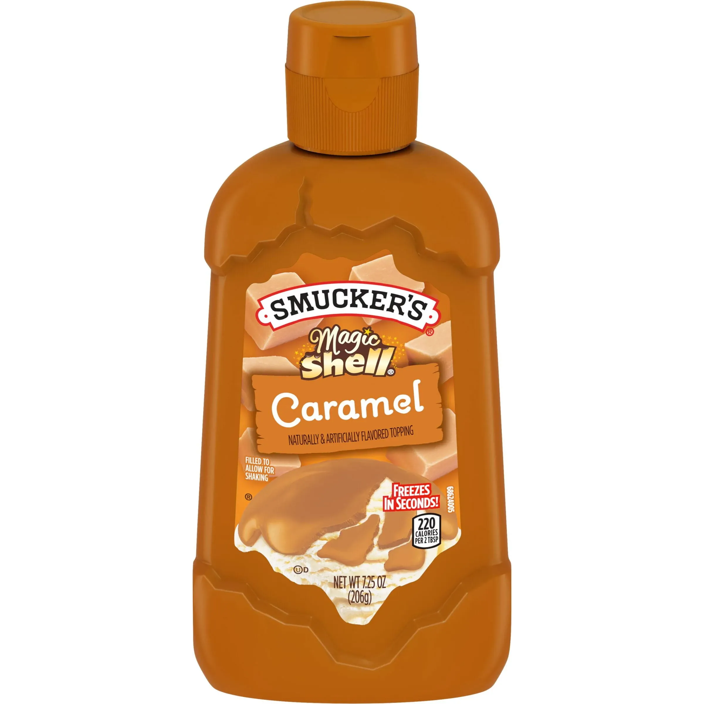 Smuckers Magic Shell Topping, Caramel - 7.25 oz