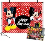 Mickey y Minnie 7x5 Telon De Fondo Fotografia Decoracion Cumpleaños Para Niños