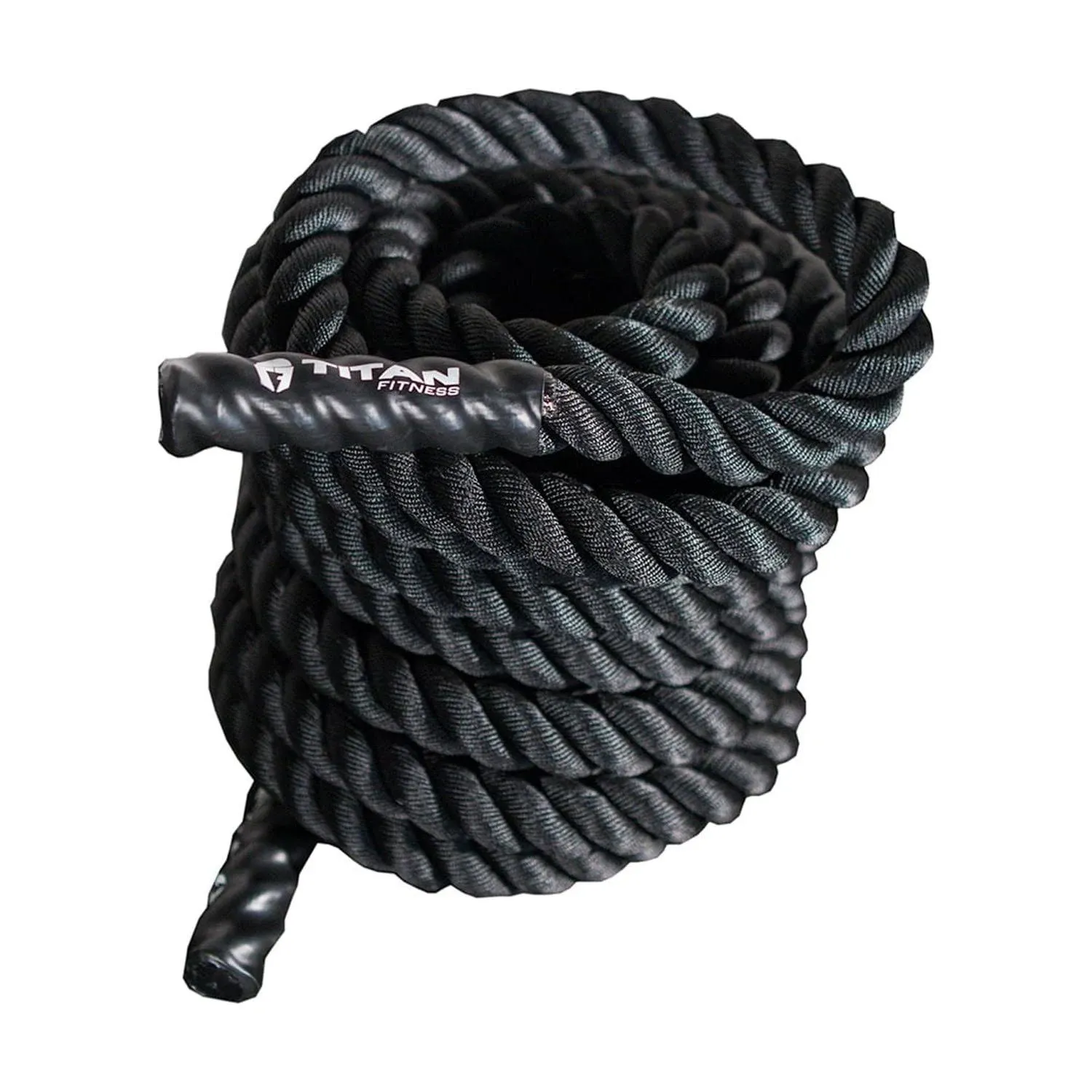 Titan Fitness Battle Rope 50ft x 2in, Poly Dacron Heavy Rope for Home Gym Conditioning Workouts, Cross-Train, Strength Training Exercises