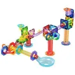 PicassoTiles 60 Piece Magnetic Marble Run Set