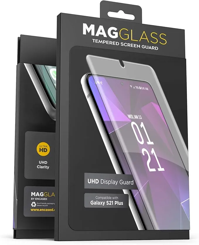 Magglass Samsung Galaxy S21 Plus Tempered Glass Screen Protector (Fingerprint ...