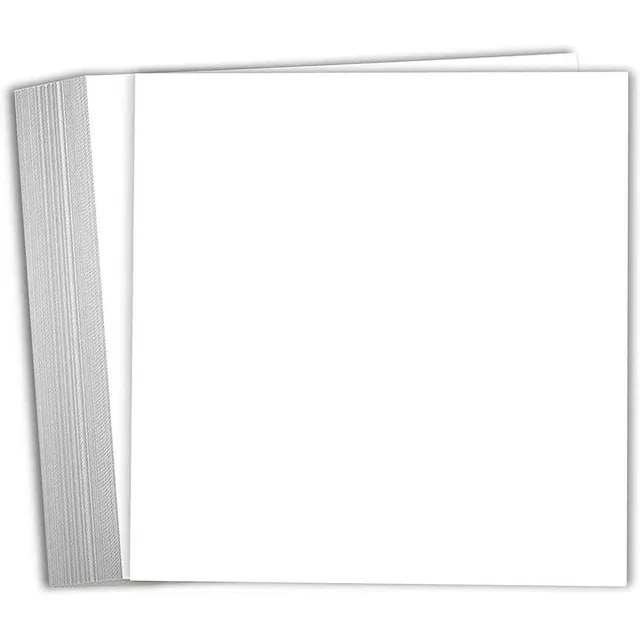 Hamilco White Cardstock Scrapbook Paper 12x12 Heavy Weight 80 lb Cover Card Stock  25 Pack - Bright White