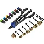 WORKPRO 15" Hand Rivet Nut Setter Kit - 79-Piece High Leverage Rivet Nut Tool with Metric & SAE Mandrels and Nuts