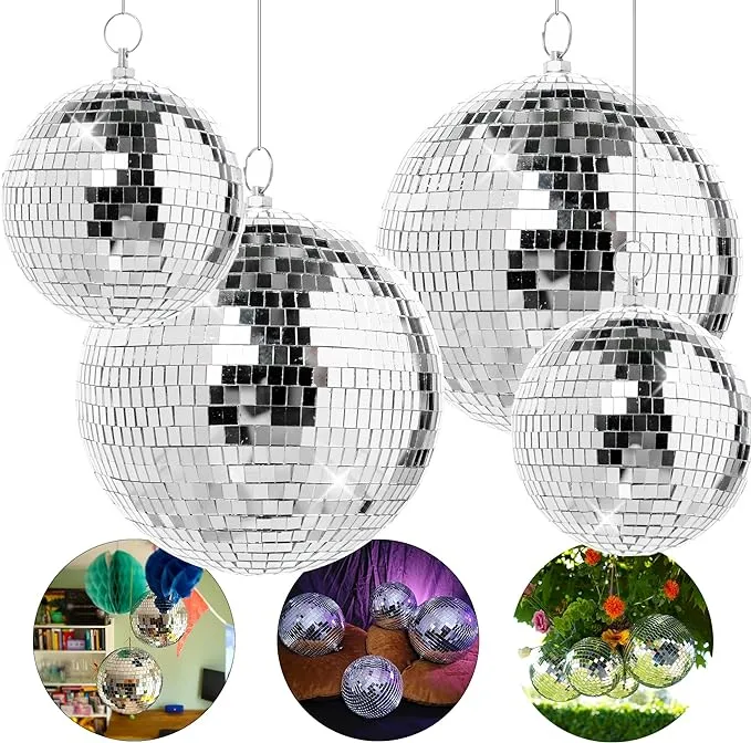 Pack of 4 Large Disco Balls