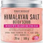 First Botany Himalayan Salt Body Scrub with Collagen and Stem Cells - Natural Exfoliating Salt Scrub & Body and Face Souffle Helps with Moisturizing