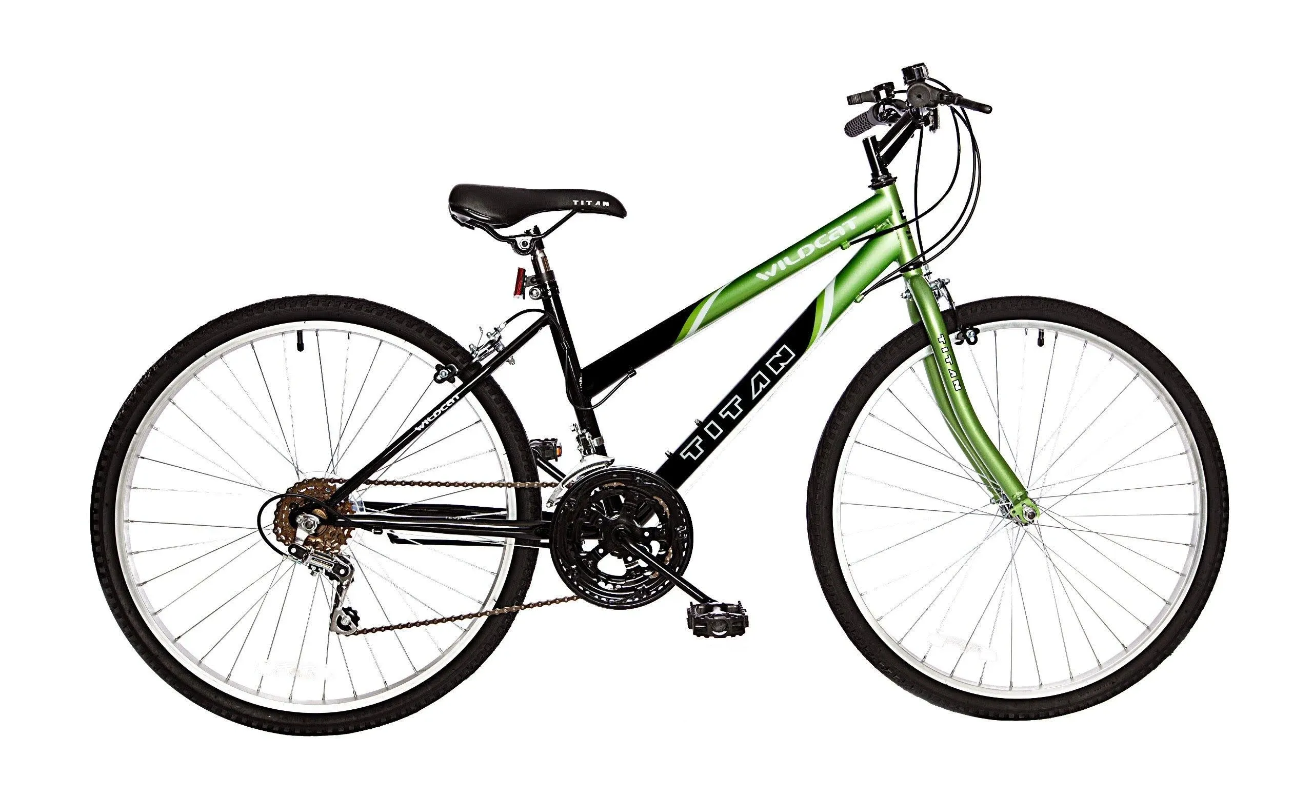 Titan Wildcat Women&#039;s 18-Speed Mountain Bike, Lime Green &amp; Green