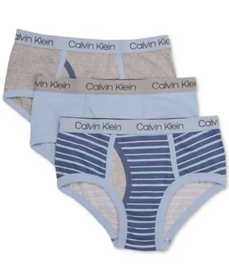 Calvin Klein Boys' Little Modern Cotton Assorted Briefs Underwear 3 Pack