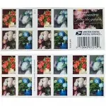 Flowers from The Garden Book of 20 USPS First Class Postage Stamps American Celebrate Beauty