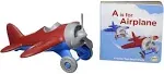 Green Toys Airplane & Board Book, CB - Pretend Play, Motor Skills, Reading, Kids Toy Vehicle. No BPA, phthalates, PVC. Dishwasher Safe, Recycled Materials, Made in USA.