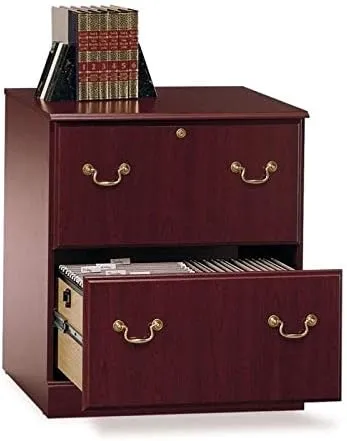 Pemberly Row Executive 2 Drawer Lateral File Cabinet in Cherry - Transitional - Filing Cabinets - by Homesquare | Houzz