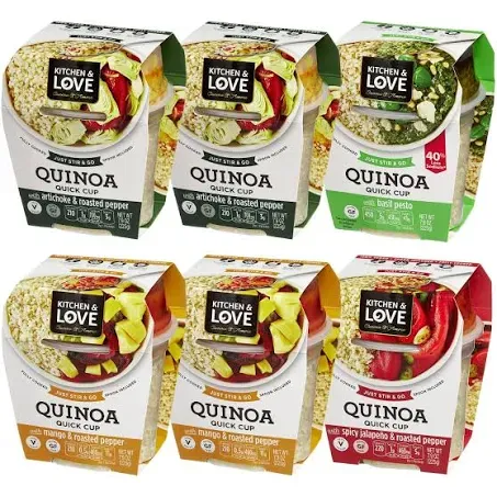 Kitchen & Love Quinoa Quick Meal Variety Box 6-Pack | Gluten Free, Ready-to-Eat, No Refrigeration Required