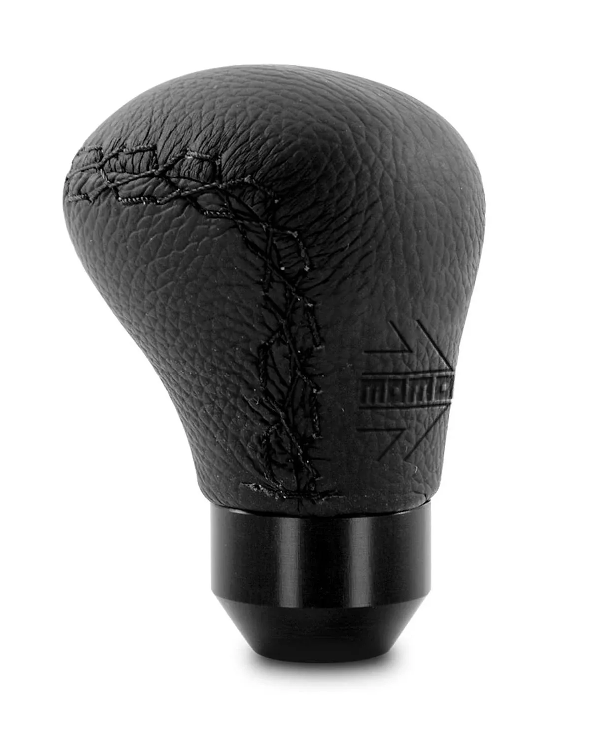 Momo Anatomico Shift Knob - Black Leather, Black Stitching