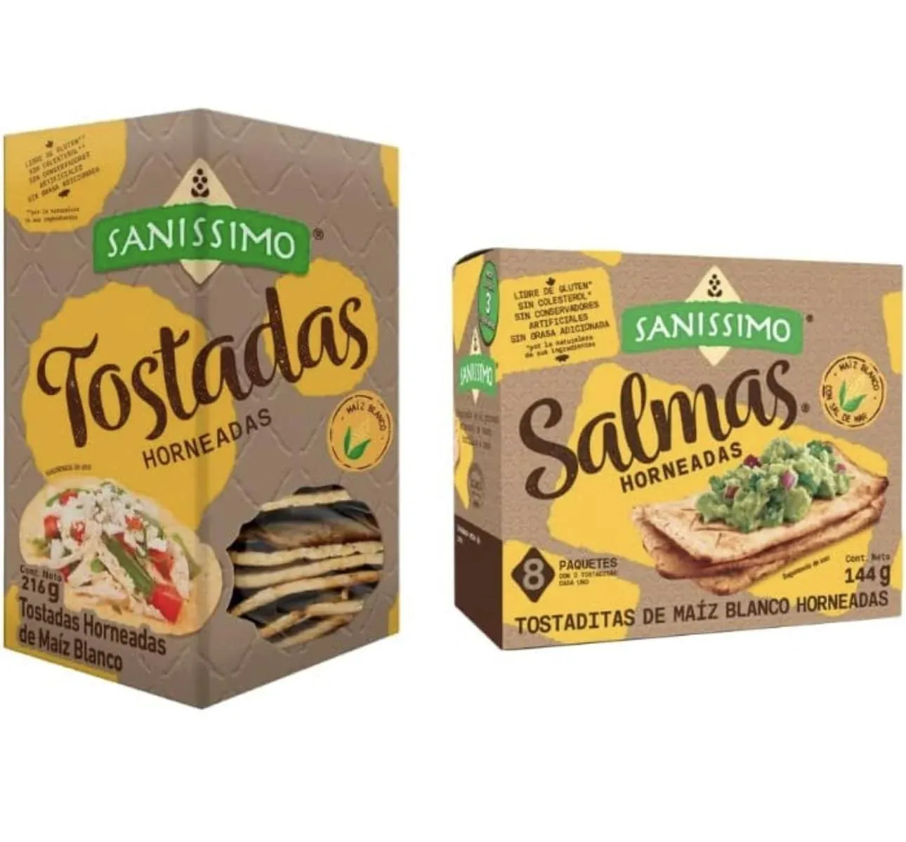 Sanissimo Oven Baked Corn Tostadas & Salmas Crackers Bundle Pack