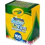 Super Tips Washable Markers, Broad/Fine Bullet Tip, Assorted Colors, 100/Set