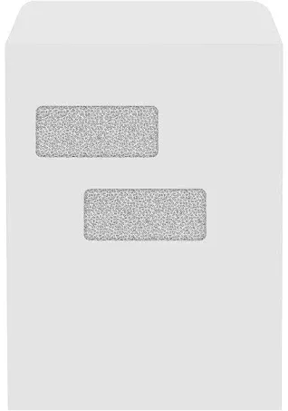 LUXPaper 9 x 12 Open End Double Window Envelopes | Security Tint | Peel & Press | White | 28lb. Text | 50 Qty