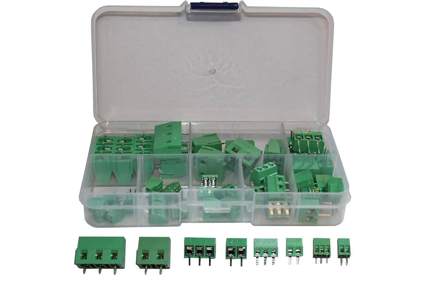 Generic Screw Terminal Block Connector Assortment Kit 2.54/3.8/5.0/7.5mm Pitch 2/3 Pins (40 Piece, 8 Kinds) QSU