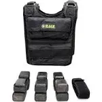 Rage Fitness Adjustable Unisex Weighted Vest, Black, 36 lbs Weight Capacity, 12