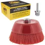 6&#034; Abrasive Filament Nylon Bristle Cup Brush, Sanding Scuffing, 5/8&#034; Thread 1/4&#034;