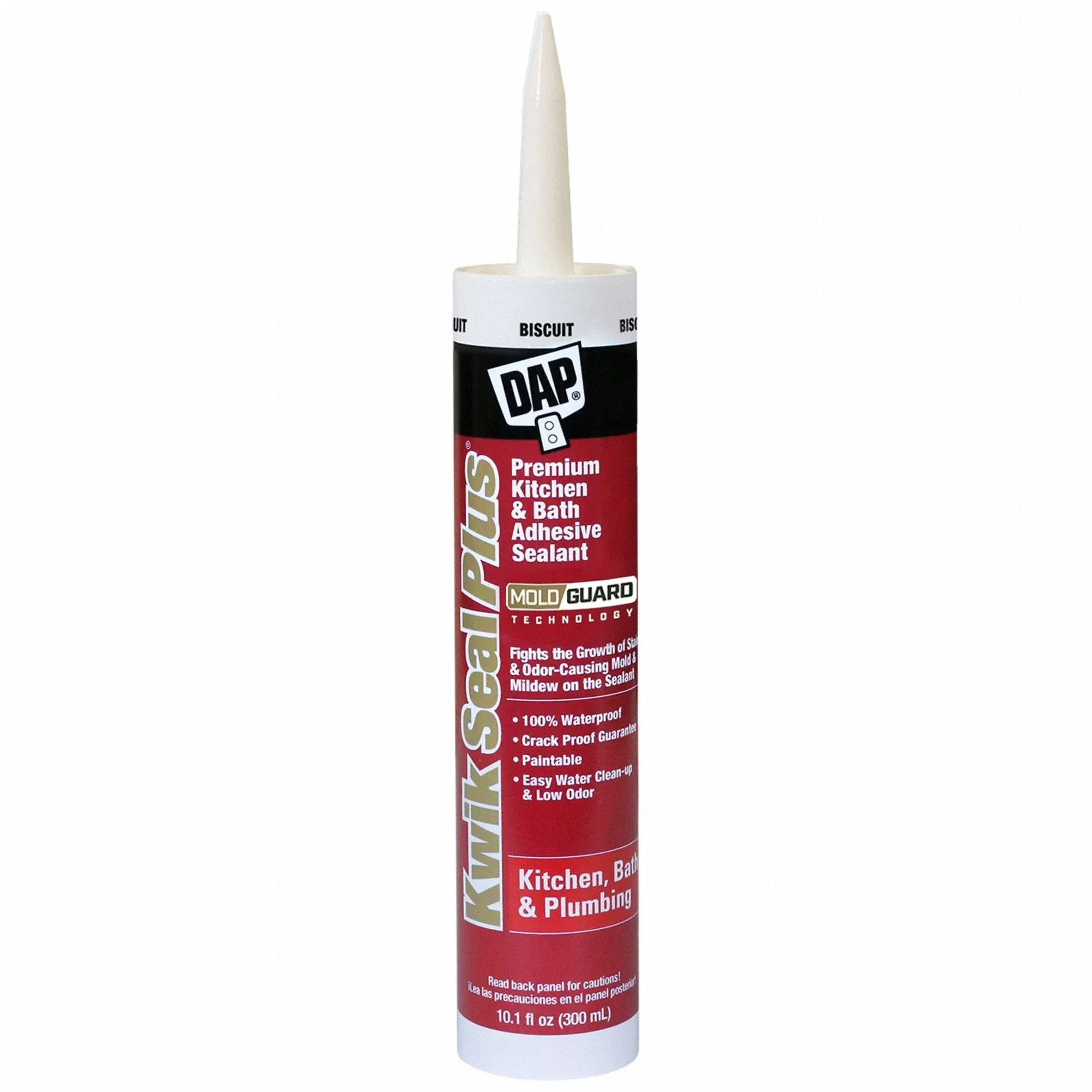 DAP Kwik Seal Plus Biscuit Siliconized Latex Kitchen and Bath Adhesive Caulk 10.1 oz