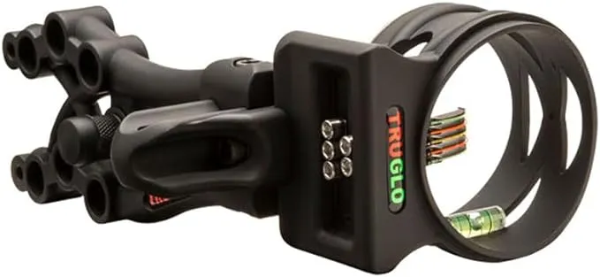 TruGlo Carbon Xtreme 5-Pin Highly-Visible Durable Ultra-Lightweight Carbon Composite Archery Bow Sight with Large Circular Field of View - Adjustable for Right & Left-Hand Shooters