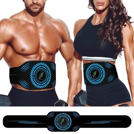 ABS Stimulator, Ab Machine, Abdominal Toning Belt Home Office Fitness Workout Equipment for Abdomen Ab Stimulator for Men and Women Blue