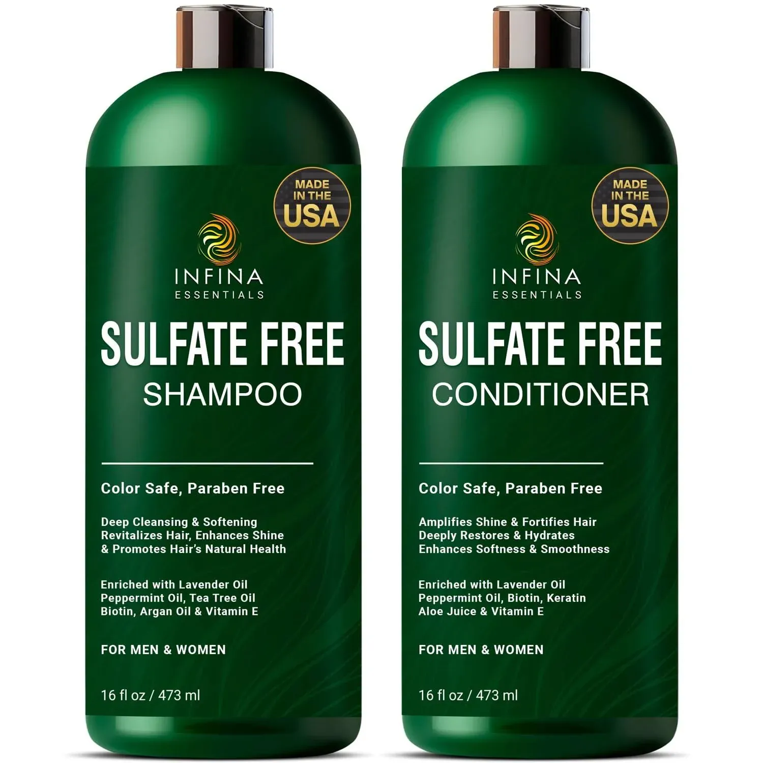 Sulfate Free Shampoo and Conditioner Set - Daily Hair Care - All Hair Types - Re