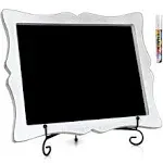 Small Chalkboard Sign with Easel (11x13) + White Liquid Chalk Marker | Hanging or Freestanding Framed Chalkboard with Hand Crafted Sweetheart Frame - Multipurpose | Small Chalkboard Sign