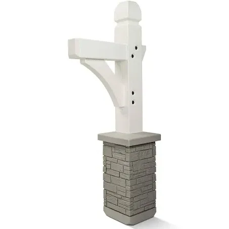 Premium Mailbox Post Set (Cross-Arm, Classic White)