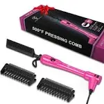 Mini Pink Hot Comb 500 Degree Dual Voltage Electric Pressing Comb for Black Hai