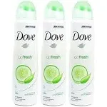 Dove Body Spray Anti-Perspirant/Anit-Transpirant, Pack of 3X250ml/8.5oz, Cucumber & Green Tea