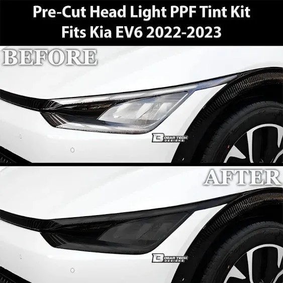 Full Headlight Taillight Precut Smoked PPF Tint Kit Film Overlay Fits 