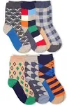 Jefferies Pattern Dress Crew Socks 6 Pair Pack  2-4Y 3-7Y