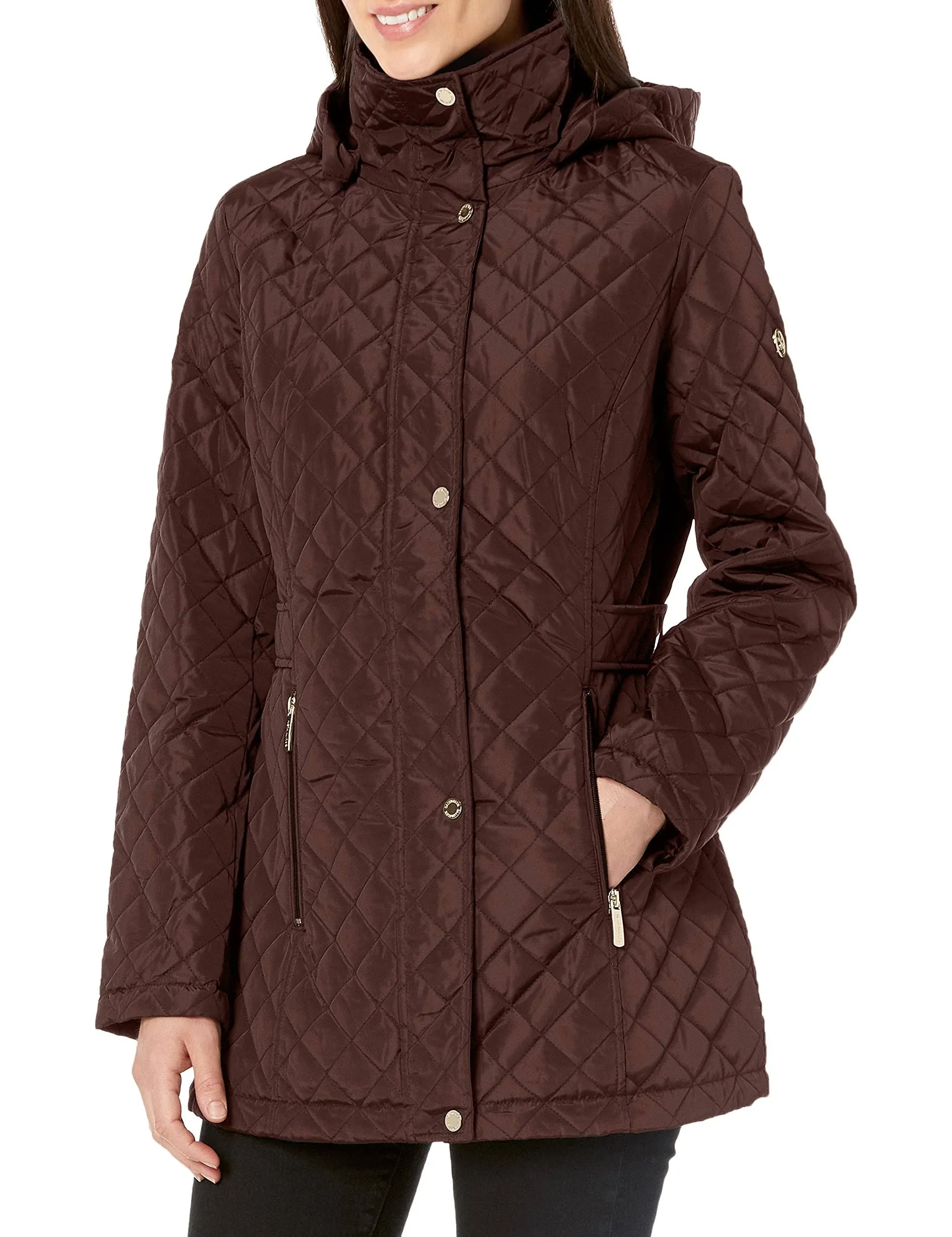 Calvin Klein Women's Mid-weight Diamond Quilted Jacket (Standard and Plus)