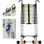 20FT Telescoping Ladder,Upgrade Anti-Pinch Telescopic Extension ladders with ...