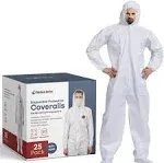 Hazmat Suits Disposable | 8 Size Options | With Hood - Heavy Duty Disposable & Breathable Coverall, PPE Suit