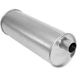 AP Exhaust® 700152 - MSL Maximum Aluminized Steel Round Direct Fit Exhaust Muffler with Inlet / Outlet Neck