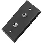 Seismic Audio SA-PLATE26 Black Stainless Steel Wall Plate with Dual 1/4-Inch TS Mono Jacks