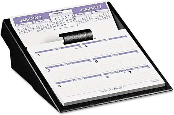 AT-A-GLANCE Flip-A-Week Desk Calendar and Base, 5 x 8 Inches, Black, 2013 (SW700X-00)