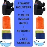 wishery Nerf Party Supplies & Favors -12 Kids. Compatible with Nerf Guns N - Strike Elite Dart War Birthday Party Accessories Pack for Boys. Bullets, Safety Glasses, Face Masks for 2 Teams.