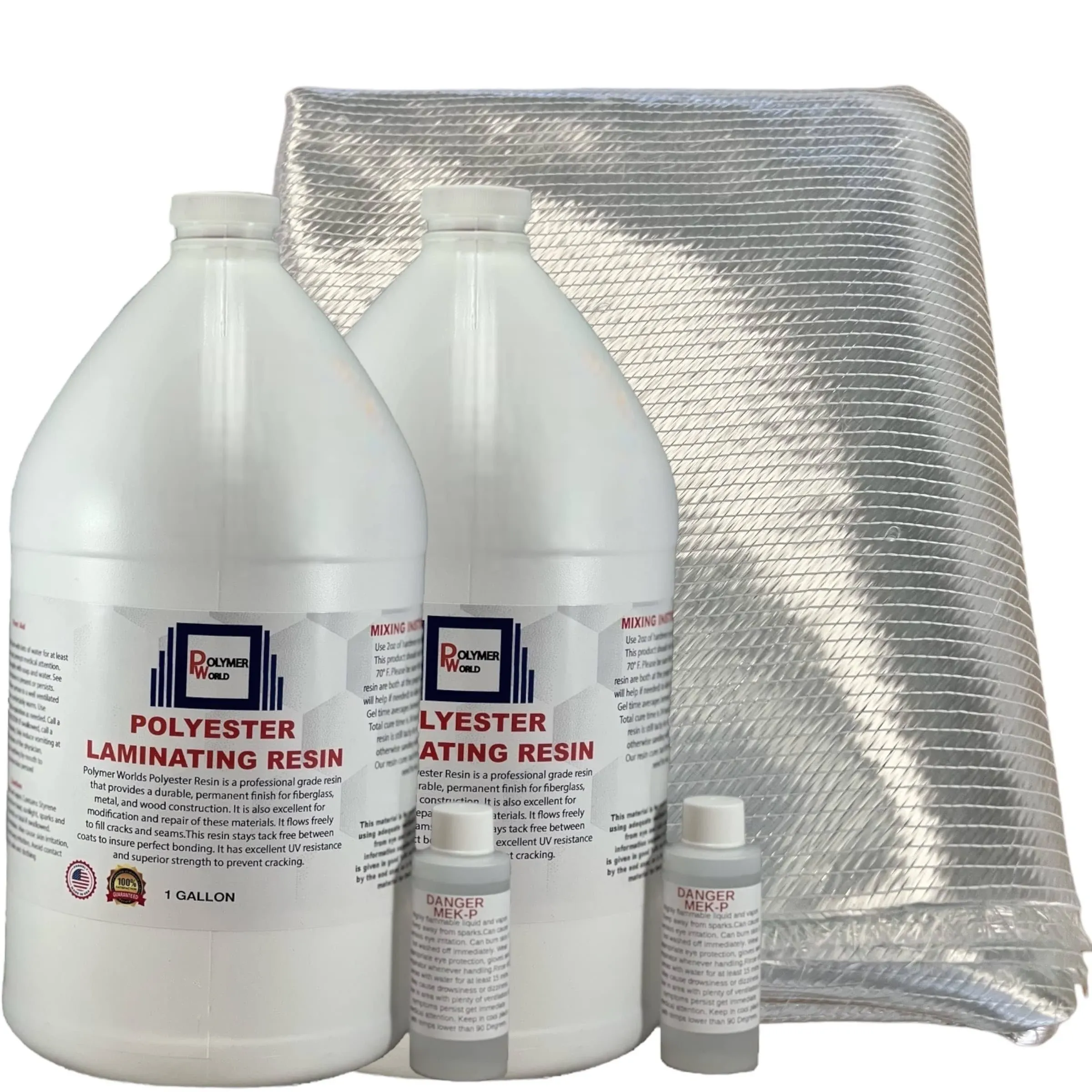 Polymer World- 2 Gal of Polyester Resin with 1708x50x10 Yard Biaxial Cloth ...