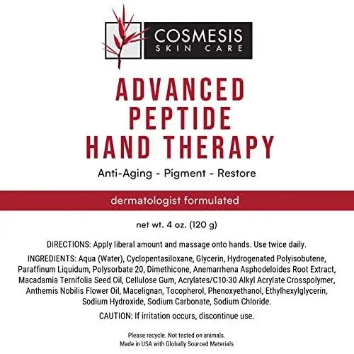 Advanced Peptide Hand Therapy: Rejuvenating, Hydrating &amp; Smoothing Formula wi...