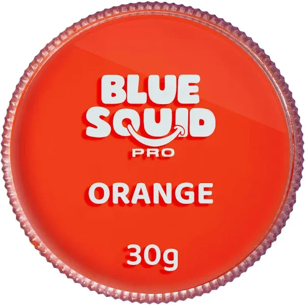 Blue Squid PRO Face Paint - Professional Water Based Single Cake Facepaint & Body Paints - SFX Makeup, Kids Adults Face Painting for Costume, Halloween, Cosplay - Classic Orange 30g / 1oz