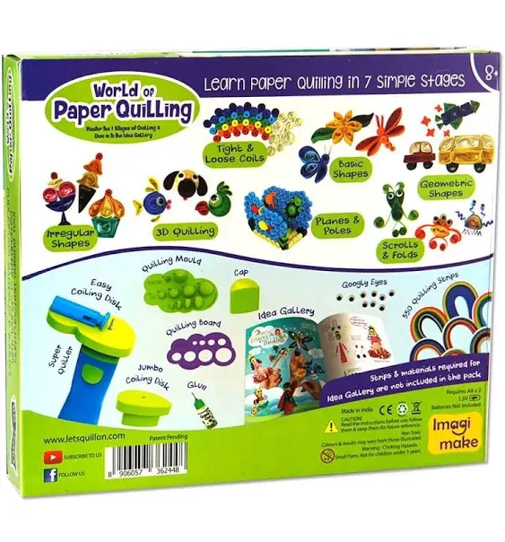 Quill On - Paper Quilling Kit for Beginners, with Electric Quilling Tool, 20+ ...