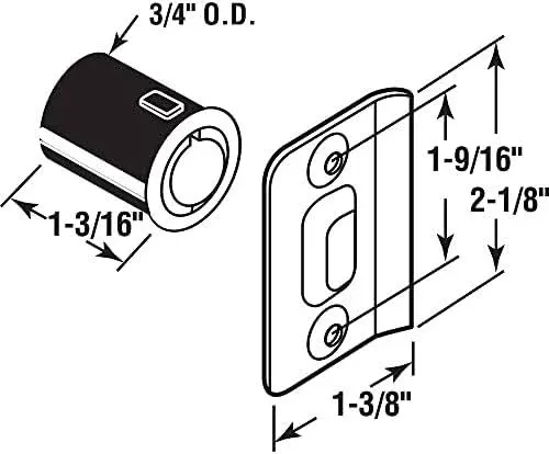 Prime-Line MP7331-1 Drive-In Ball Catch w/Strike, 3/4 In. x 1-3/16 In., Diecast Construction (Single Pack)