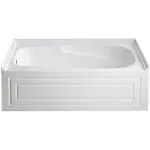 Aqua Eden VTAM6031L21B Oriel 60-Inch Anti-Skid Acrylic Alcove Tub with Left Hand Drain Hole in White