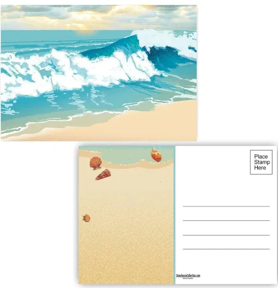 Stonehouse Collection Assorted Beach Postcards - 4 x 6 Beach Postcards - 40 Postcards