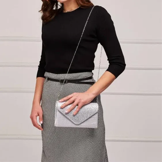 Dasein Frosted Evening Clutch, Silver