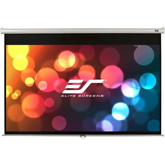 Elite Screens Manual 150" Diag. 16:9, Pull Down Manual Projector Screen with AUTO LOCK, Movie Home Theater 8K 4K Ultra HD 3D Ready, 2-YEAR WARRANTY, M150XWH2