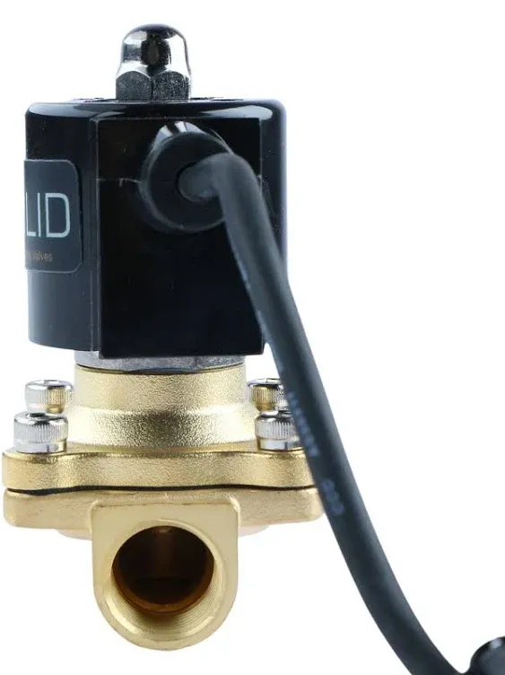 U.S. Solid 1/2" Brass Electric Solenoid Valve Underwater 110V AC Normally Closed VITON IP67 Air Non-potable Water Oil Fuel